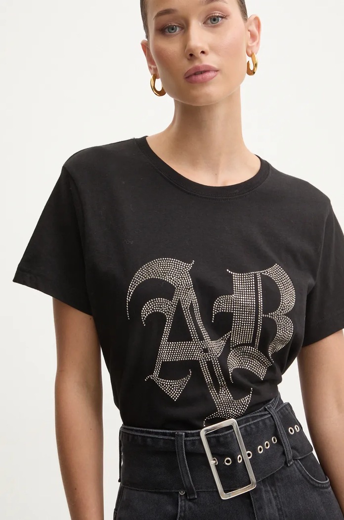 Aniye By tricou din bumbac imprimeu negru 181510