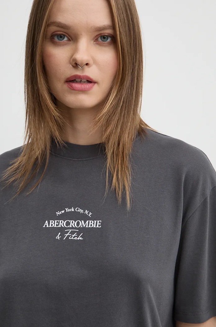 Памучна тениска Abercrombie & Fitch Abercrombie & Fitch KI157.1200.954 сив