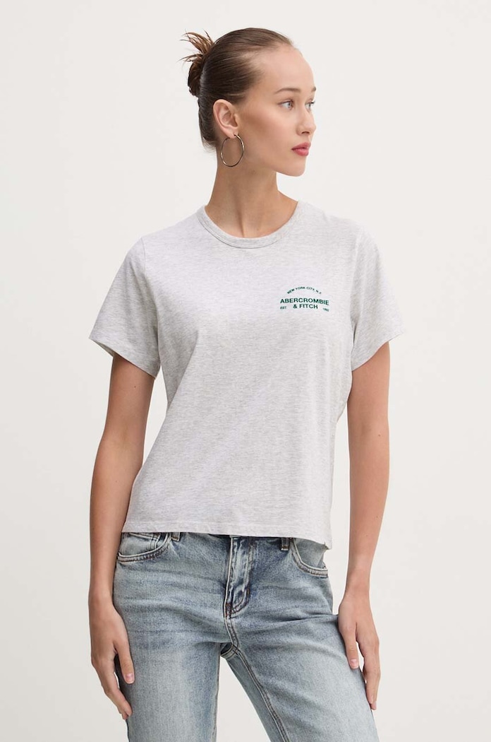 Abercrombie & Fitch tricou din bumbac melanj gri KI157.4307.112