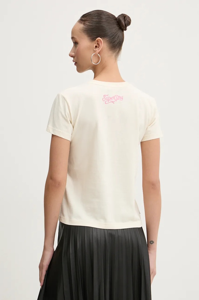 Oblečení Bavlněné tričko Superdry W1011573A.3KU béžová