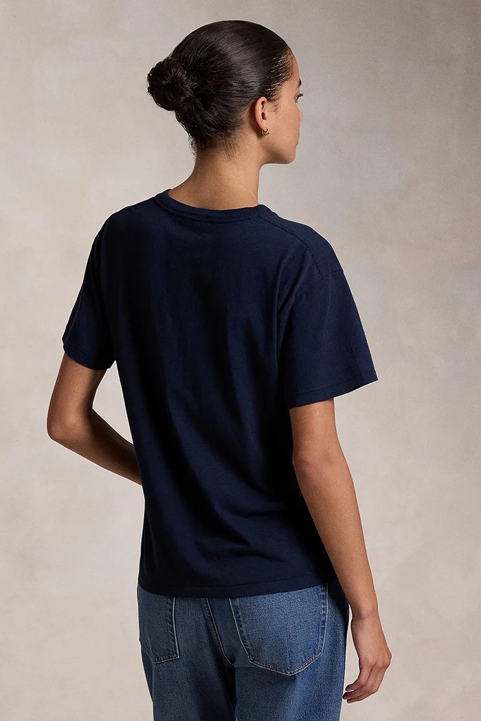 Bavlněné tričko Polo Ralph Lauren 211947944 námořnická modř NC24