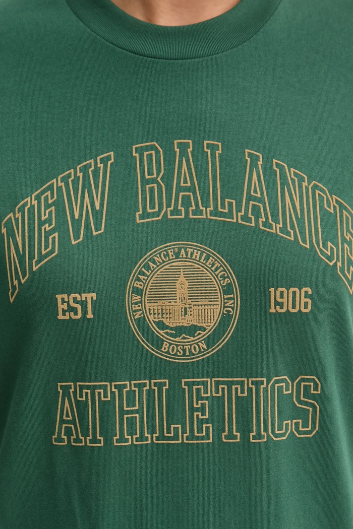Bavlněné tričko New Balance WT43548NWG zelená