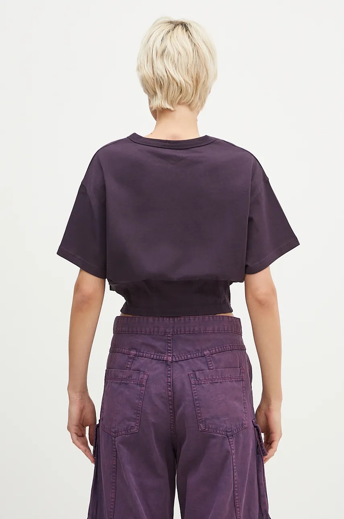 Одяг Бавовняна футболка Alpha Industries Waisted 148070 фіолетовий