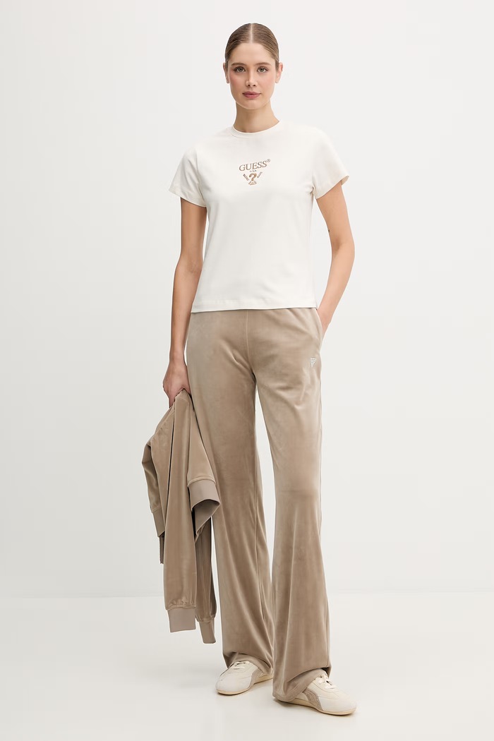 Guess tricou pentru femei din bumbac cu elastan COLETTE V4YI21.KCDH1 bej SS26