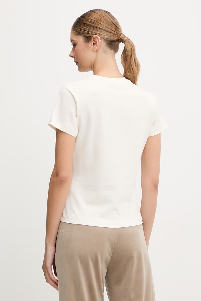 Îmbrăcăminte Guess tricou pentru femei din bumbac cu elastan COLETTE V4YI21.KCDH1 bej