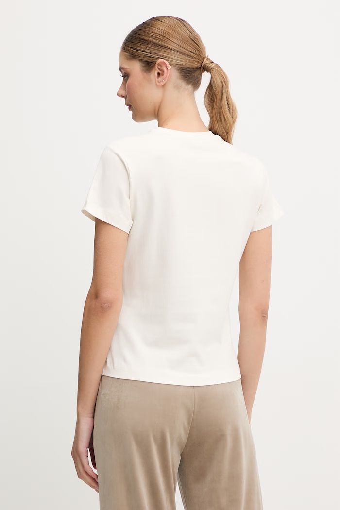 Îmbrăcăminte Guess tricou pentru femei din bumbac cu elastan COLETTE V4YI21.KCDH1 bej
