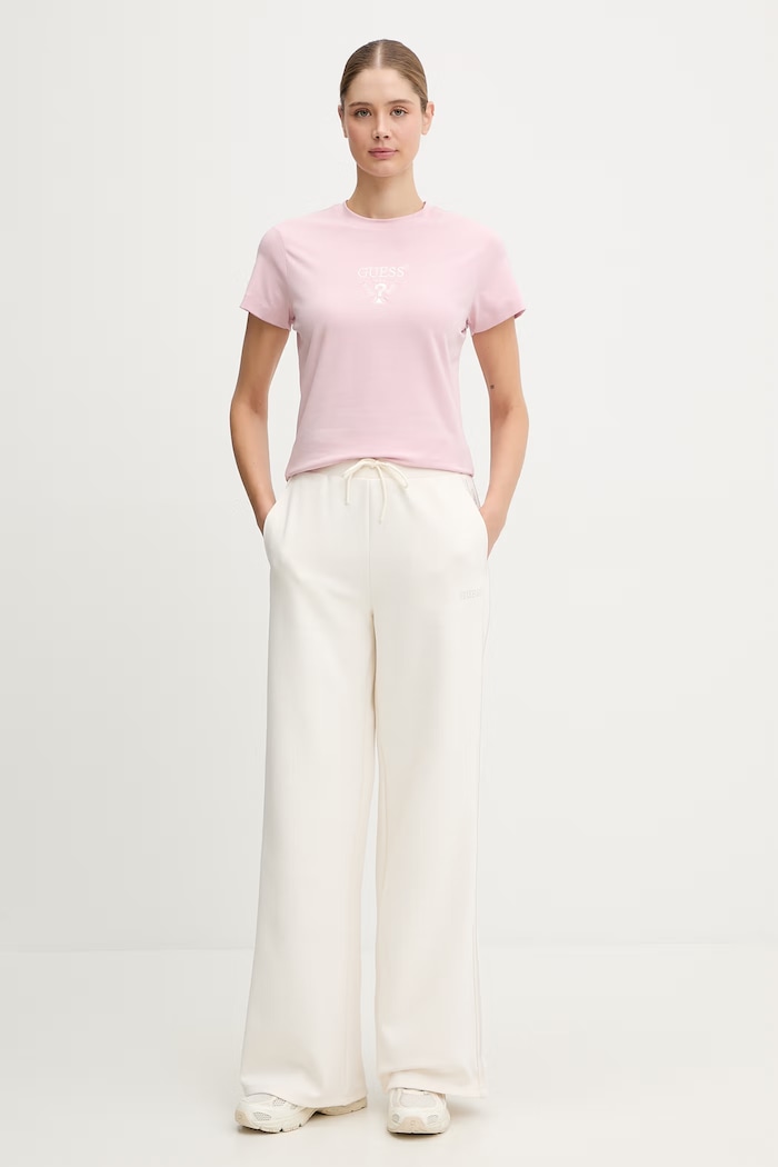 Guess tricou pentru femei din bumbac cu elastan COLETTE V4YI21.KCDH1 roz SS26