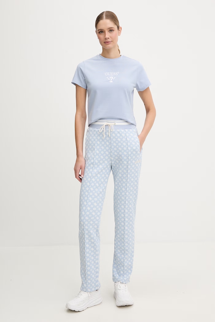 Guess тениска дамска от памук с еластан COLETTE V4YI21.KCDH1 син SS26