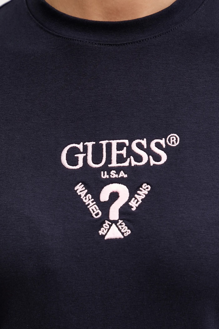Guess tricou pentru femei din bumbac cu elastan COLETTE V4YI21.KCDH1 bleumarin