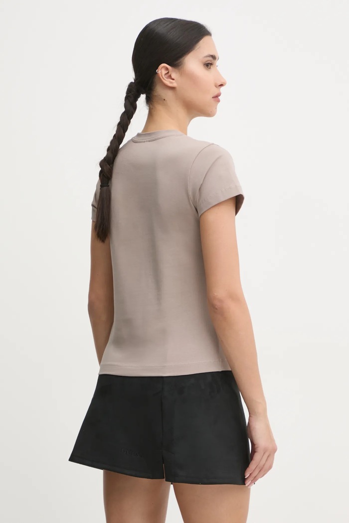 Oblečení Guess tričko dámské bavlněné s elastanem COLETTE V4YI21.KCDH1 béžová