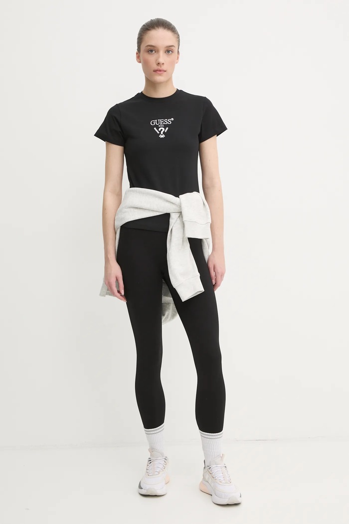 Guess tricou pentru femei din bumbac cu elastan COLETTE V4YI21.KCDH1 negru SS26