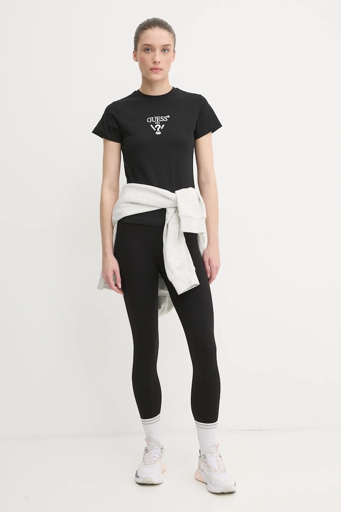 Guess tricou pentru femei din bumbac cu elastan COLETTE V4YI21.KCDH1 negru SS26
