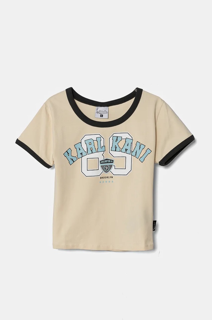 Karl Kani t-shirt in cotone per bambini regolare beige 61300019