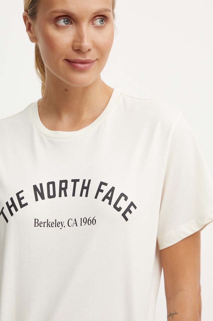 The North Face t-shirt bawełniany Tee Varsity Graphic beżowy NF0A89CQQLI1