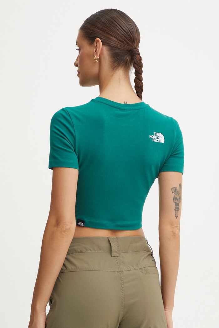Ρούχα Μπλουζάκι The North Face Crop S/S Tee NF0A55AONL11 πράσινο