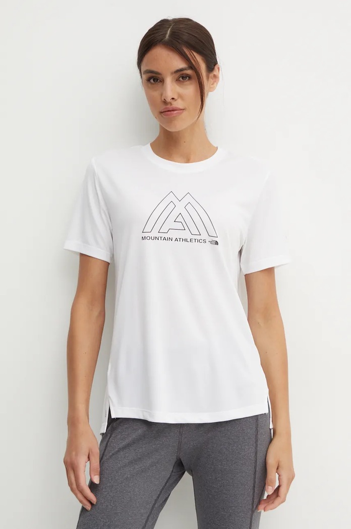 The North Face t-shirt sportowy Mountain Athletics Flex beżowy NF0A8944FN41