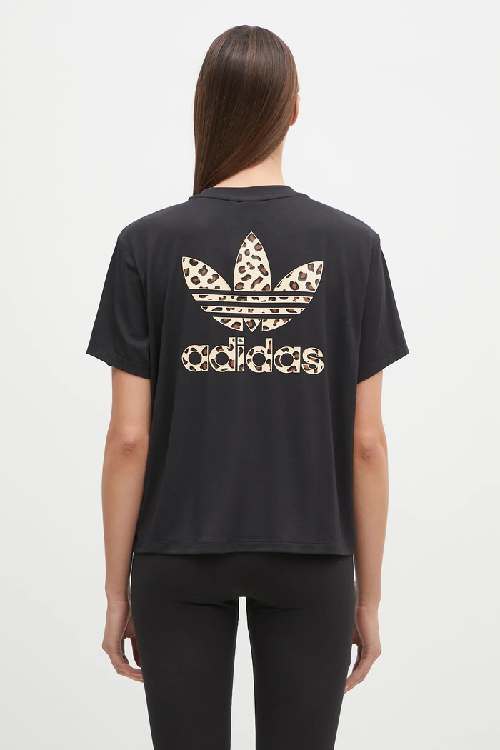 Odzież adidas Originals T-shirt Trefoil Tee Leopard IW8475 czarny