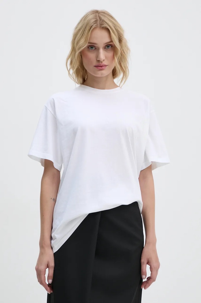Βαμβακερό μπλουζάκι MM6 Maison Margiela χαλαρό λευκό S62GD0192.S23588