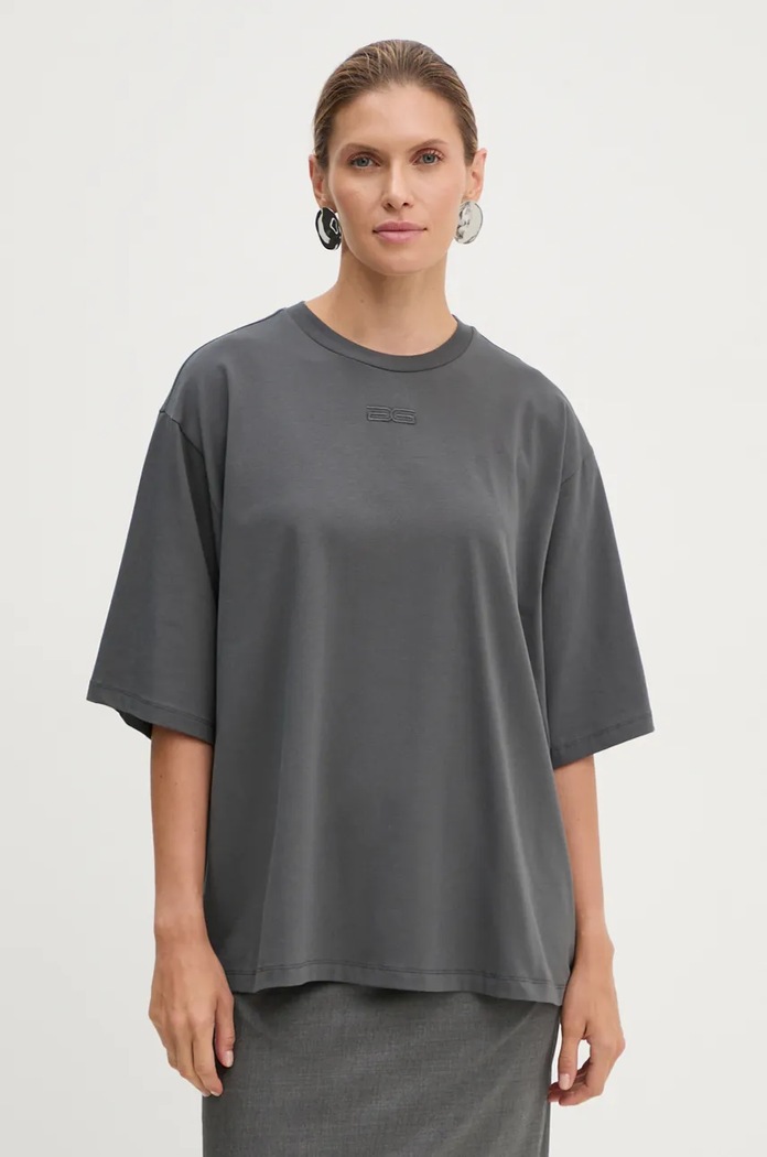 Gestuz t-shirt z elastanem szary 10909437