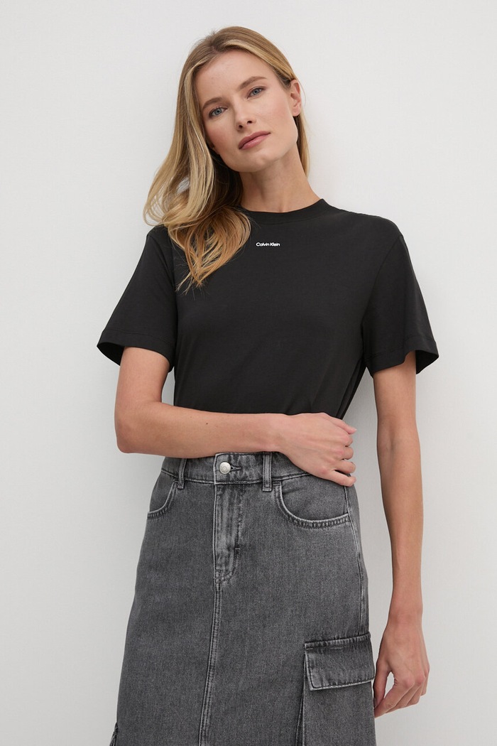 Calvin Klein tricou K20K207519 negru SS25