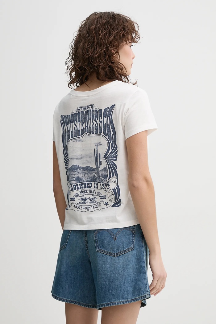 Дрехи Памучна тениска Levi's A8804 бял