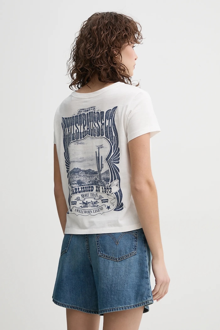 Дрехи Памучна тениска Levi's A8804 бял