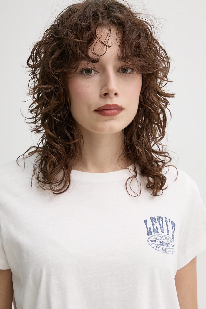 Памучна тениска Levi's бял A8804