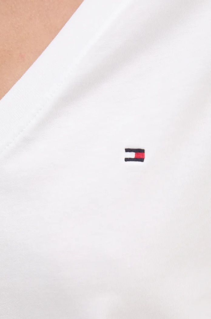 Памучна тениска Tommy Hilfiger бял WW0WW44177