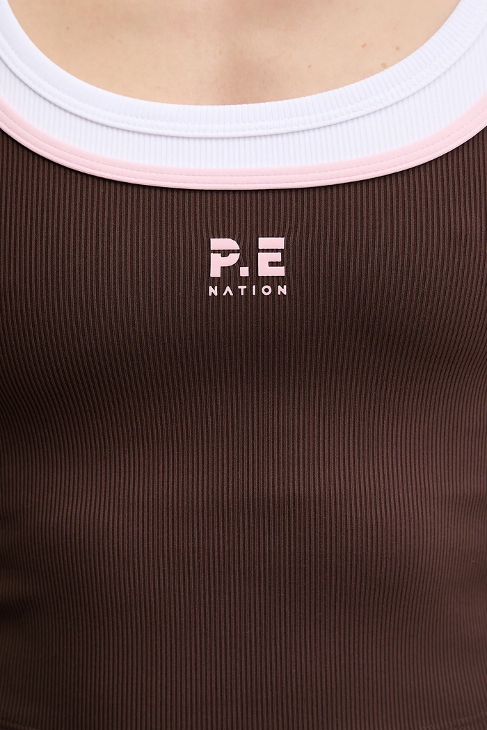 P.E Nation top de antrenament pentru femei Forward 243W134 maro