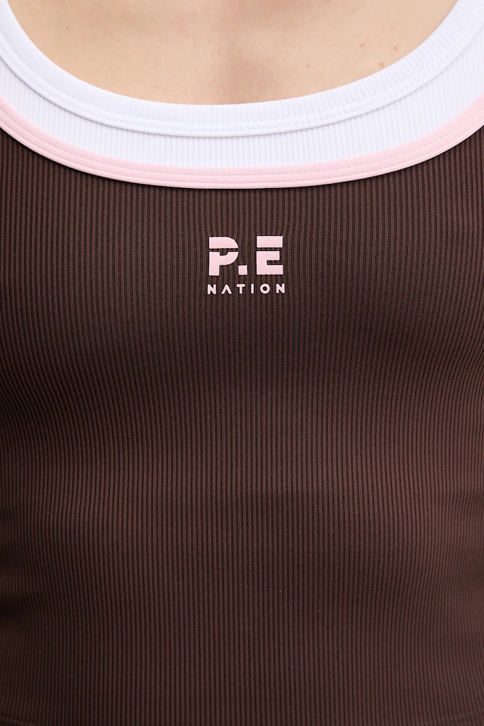 P.E Nation top de antrenament pentru femei Forward 243W134 maro