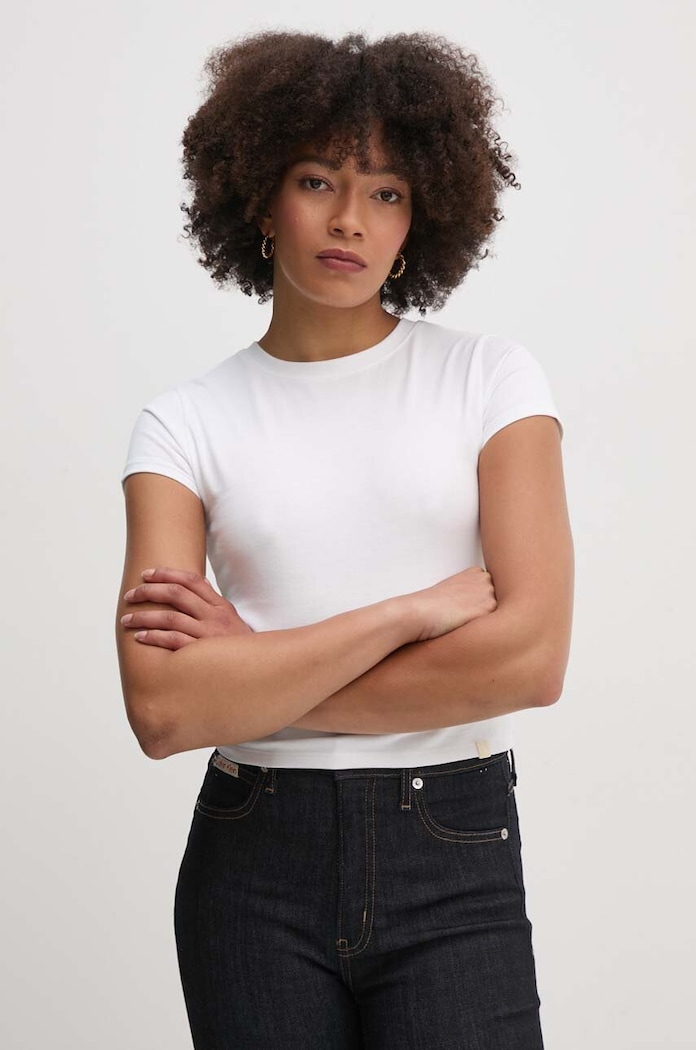 Bavlnené tričko Calvin Klein Jeans slim biela J20J224654