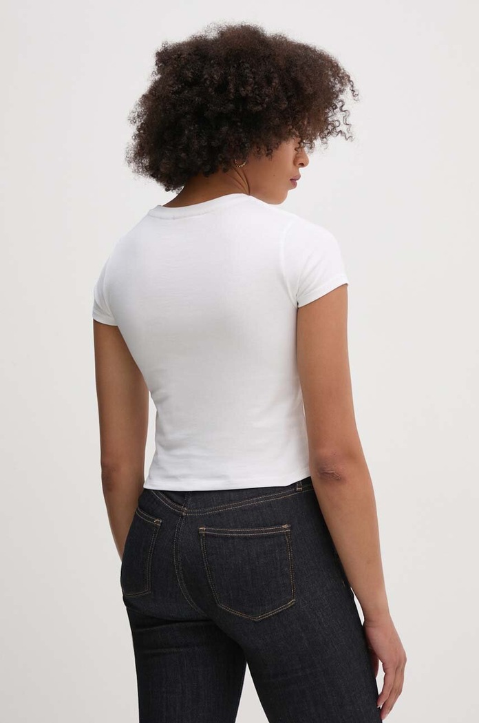 Oblečenie Bavlnené tričko Calvin Klein Jeans J20J224654 biela