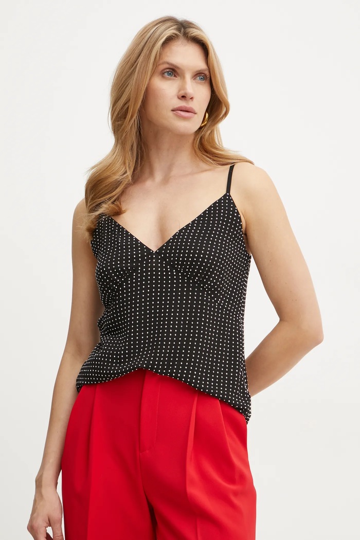Top MICHAEL Michael Kors nášivka čierna MF440P77R3