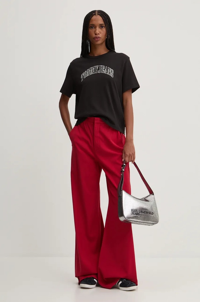 Памучна тениска Tommy Jeans DW0DW19717 черен AW24
