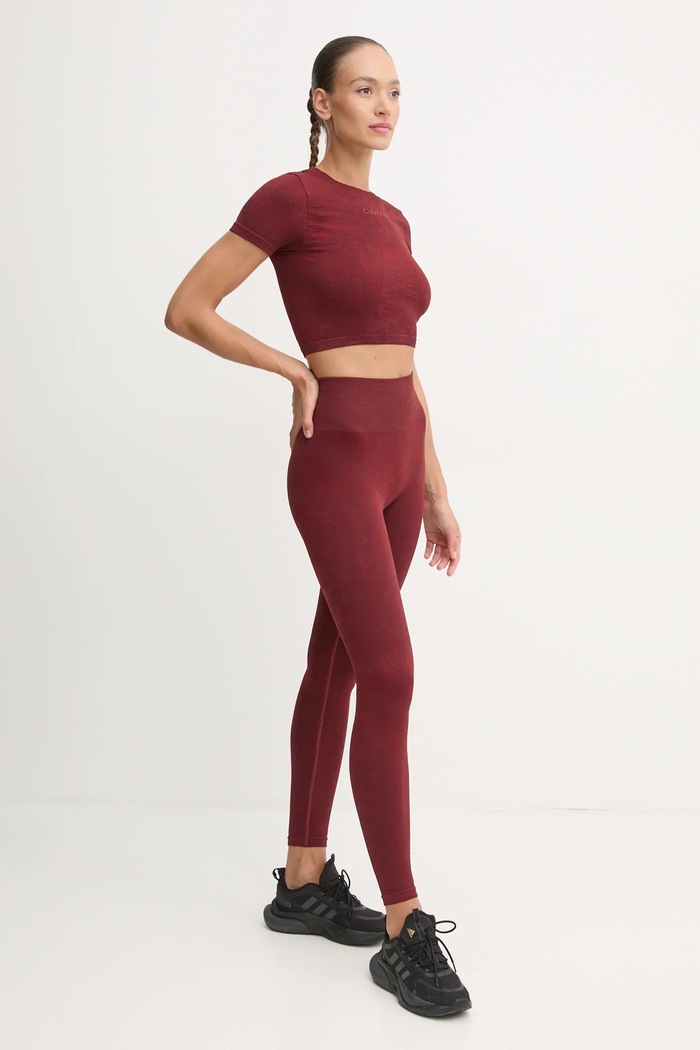 Тениска за трениране Calvin Klein Performance 00GWF4K102 бордо AW24