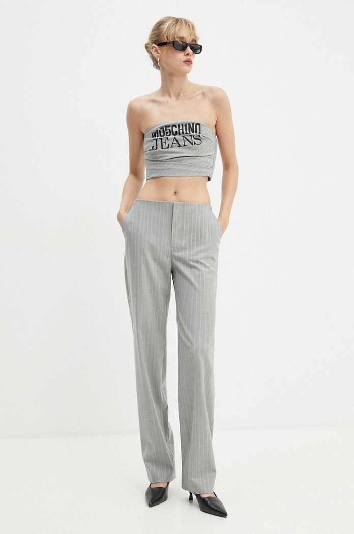 Moschino Jeans tricou din amestec de lână 0812.8725 gri AW24