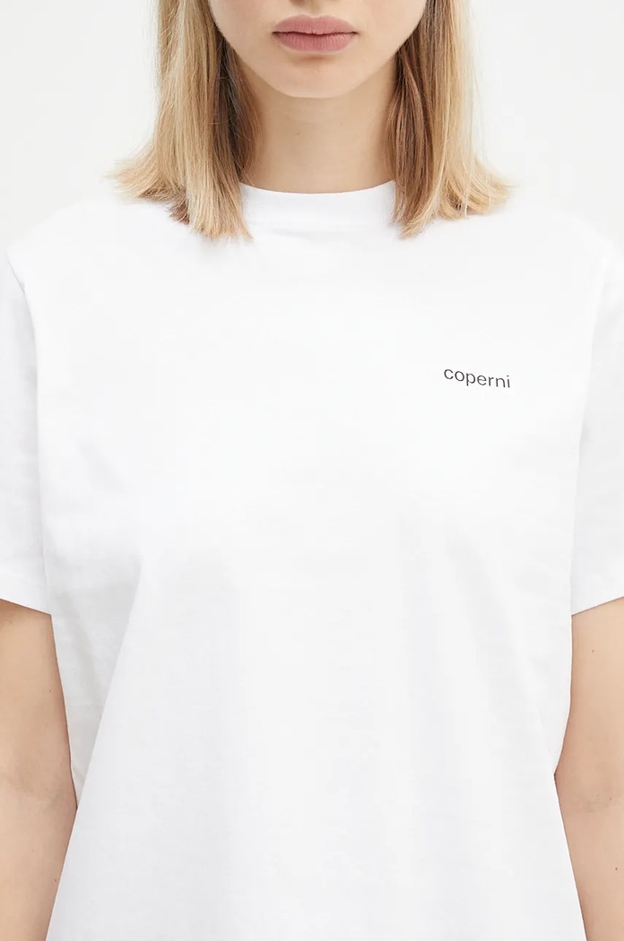Bavlněné tričko Coperni Logo Boxy bílá COPJS03504