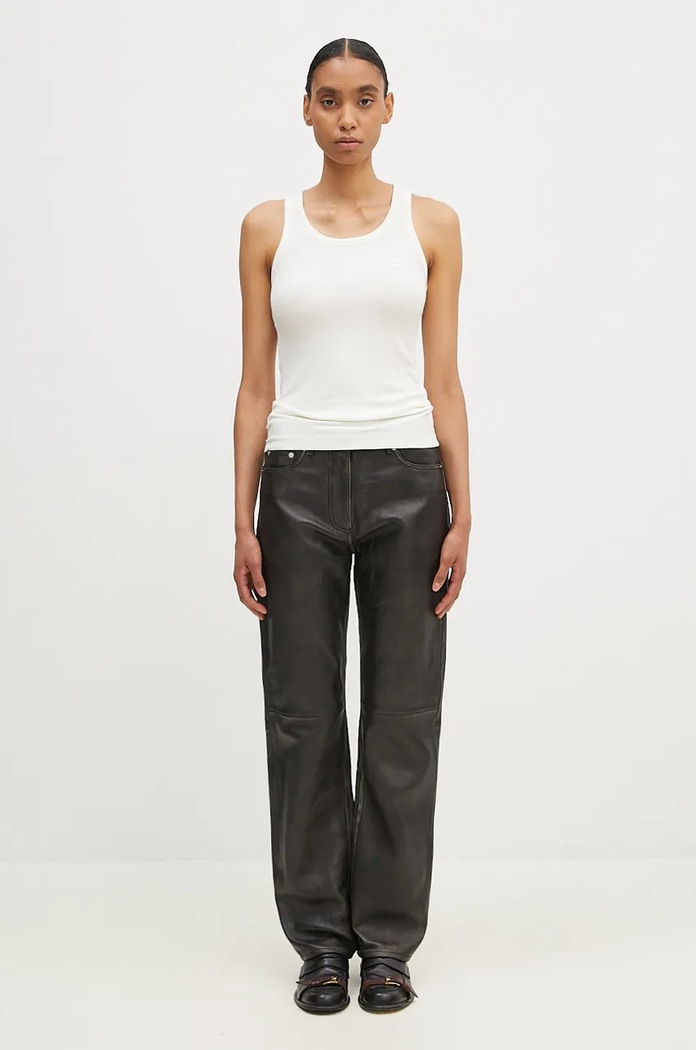 Top Coperni Rib Logo Tank Top COPJS12F5006 béžová