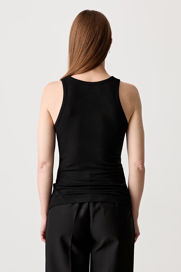 Clothing Coperni Rib Logo Tank Top with viscose Women's COPJS12F5006 black