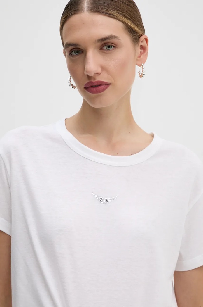 Μπλουζάκι ZADIG&VOLTAIRE απλικέ μπεζ JWTS01669