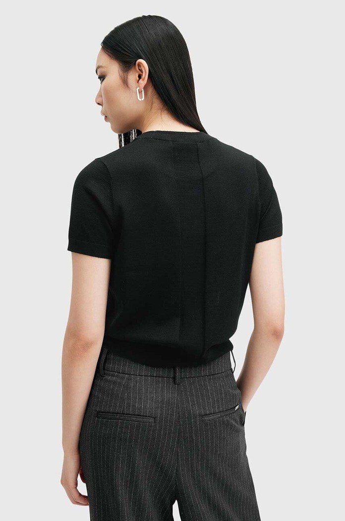 Oblečení Vlněné tričko AllSaints BERN W108KB černá