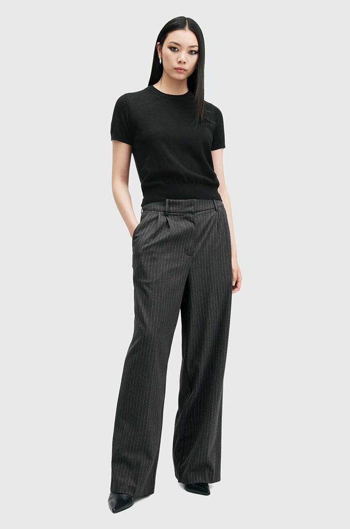 Vlněné tričko AllSaints BERN černá W108KB
