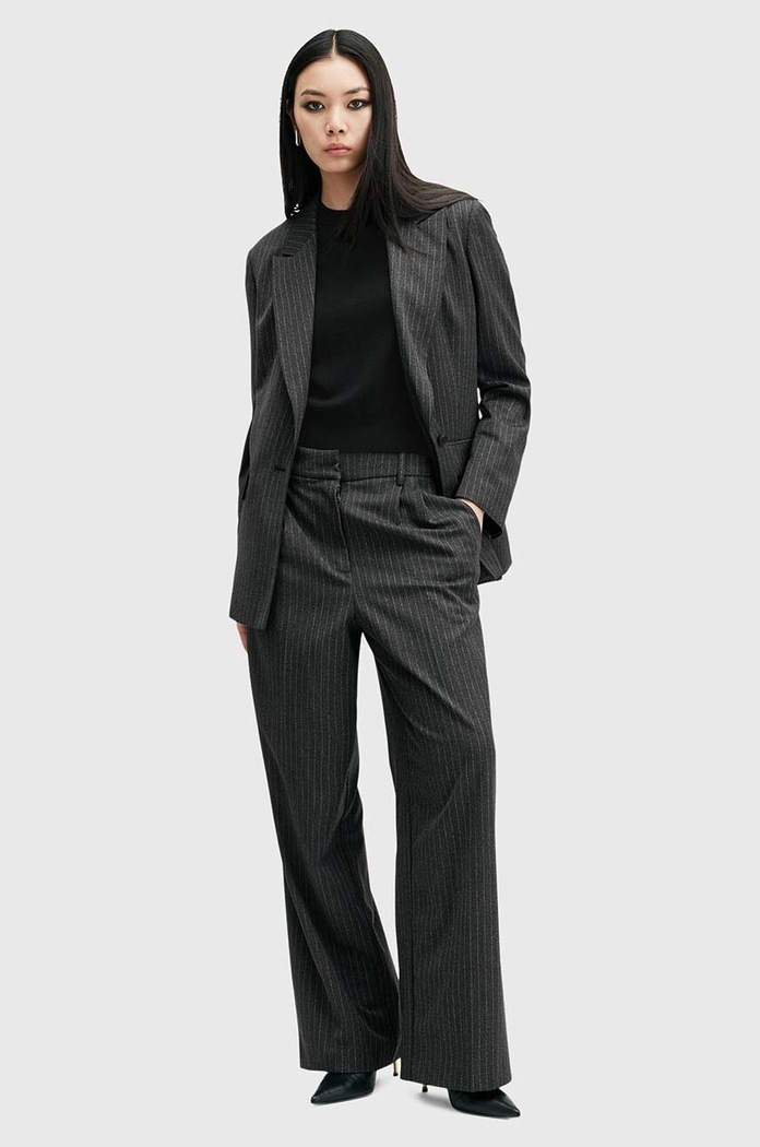 Vlněné tričko AllSaints BERN W108KB černá