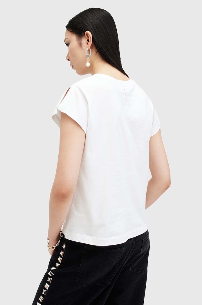 Bavlněné tričko AllSaints RUE TEE bílá W185JB