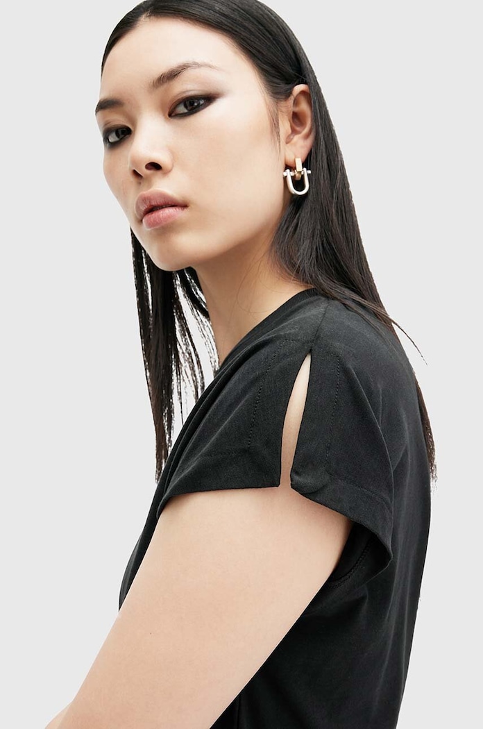 Дрехи Памучна тениска AllSaints RUE TEE W185JB черен