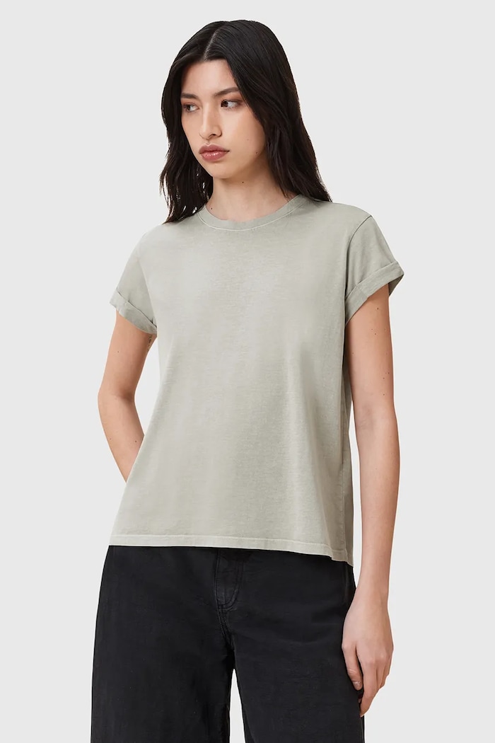 Βαμβακερό μπλουζάκι AllSaints ANNA slim πράσινο W191JB