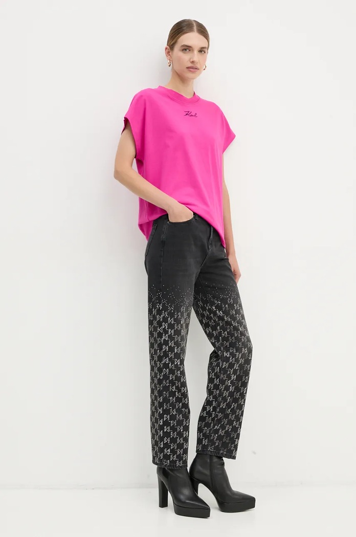 Tričko Karl Lagerfeld 246W1721 růžová AW24