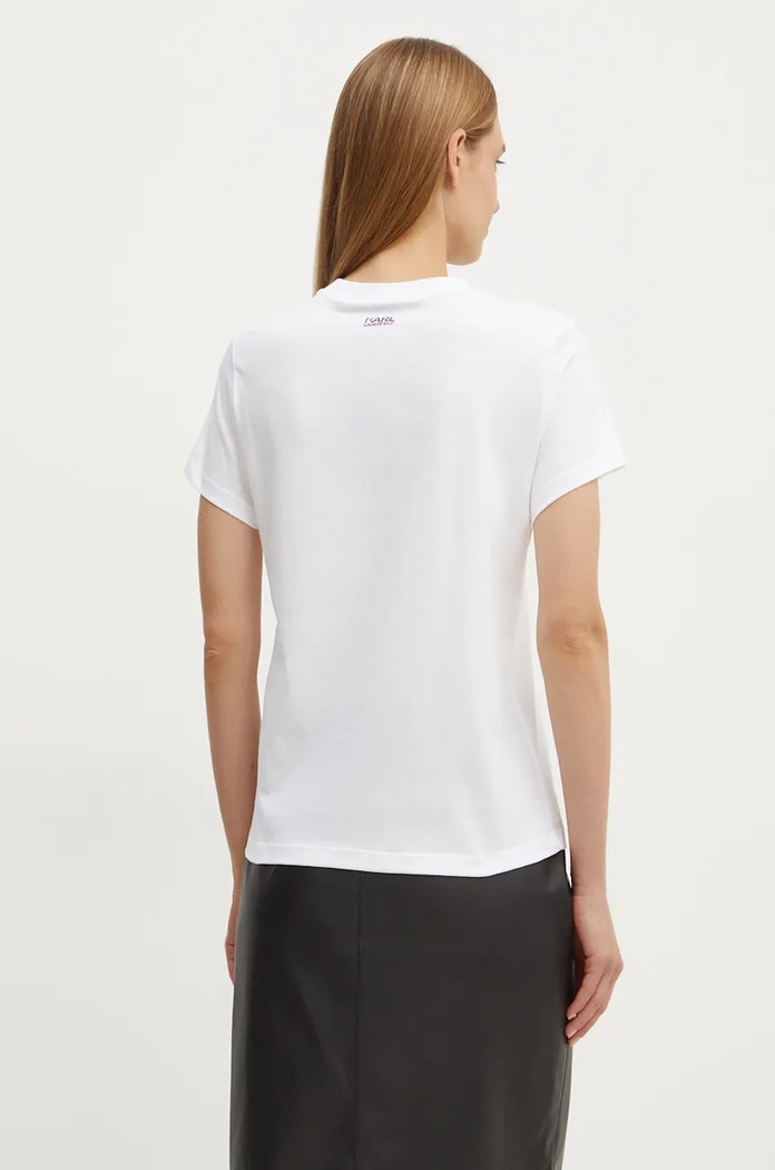 Îmbrăcăminte Karl Lagerfeld tricou din bumbac 24WW1703 alb