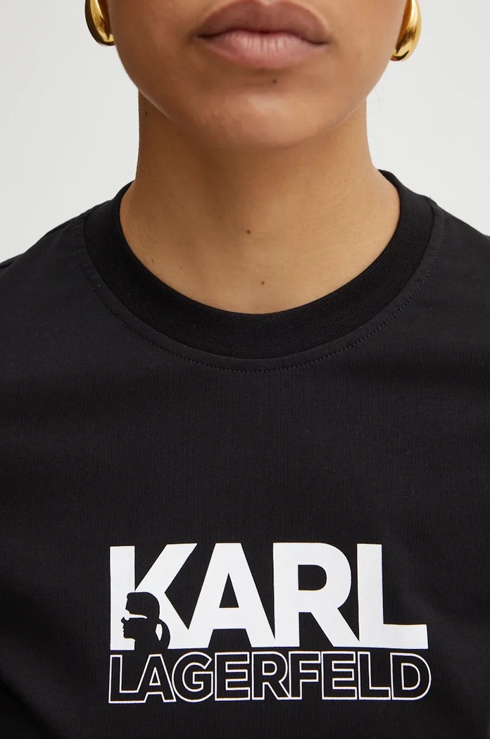 Karl Lagerfeld tricou din bumbac 24WW1703 negru