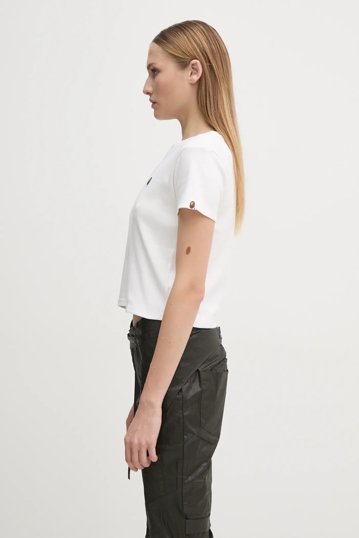 A Bathing Ape t-shirt in cotone ONE POINT MINI TEE 1K80209003 bianco AW24